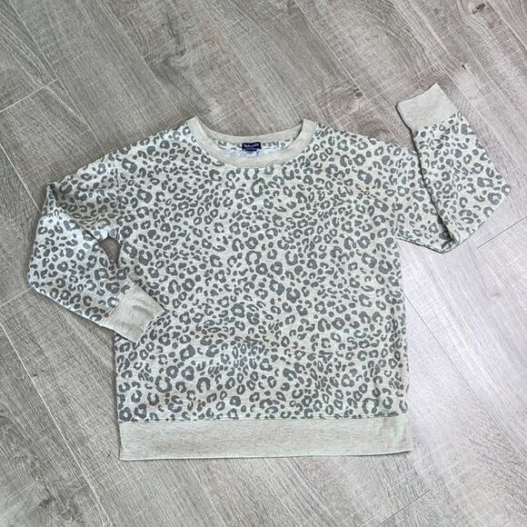 SPLENDID Leopard Print Beige Colorblock Loungewear Pajama Set Women’s - Picture 9 of 11